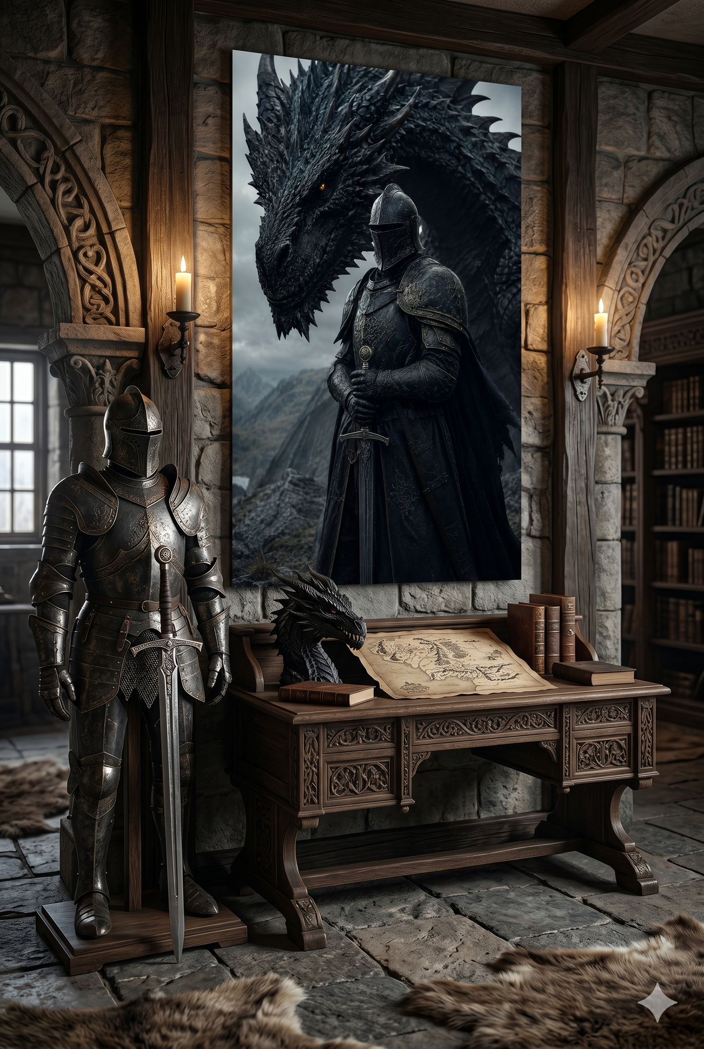 The Black Knight and the Mountain Wyrm
