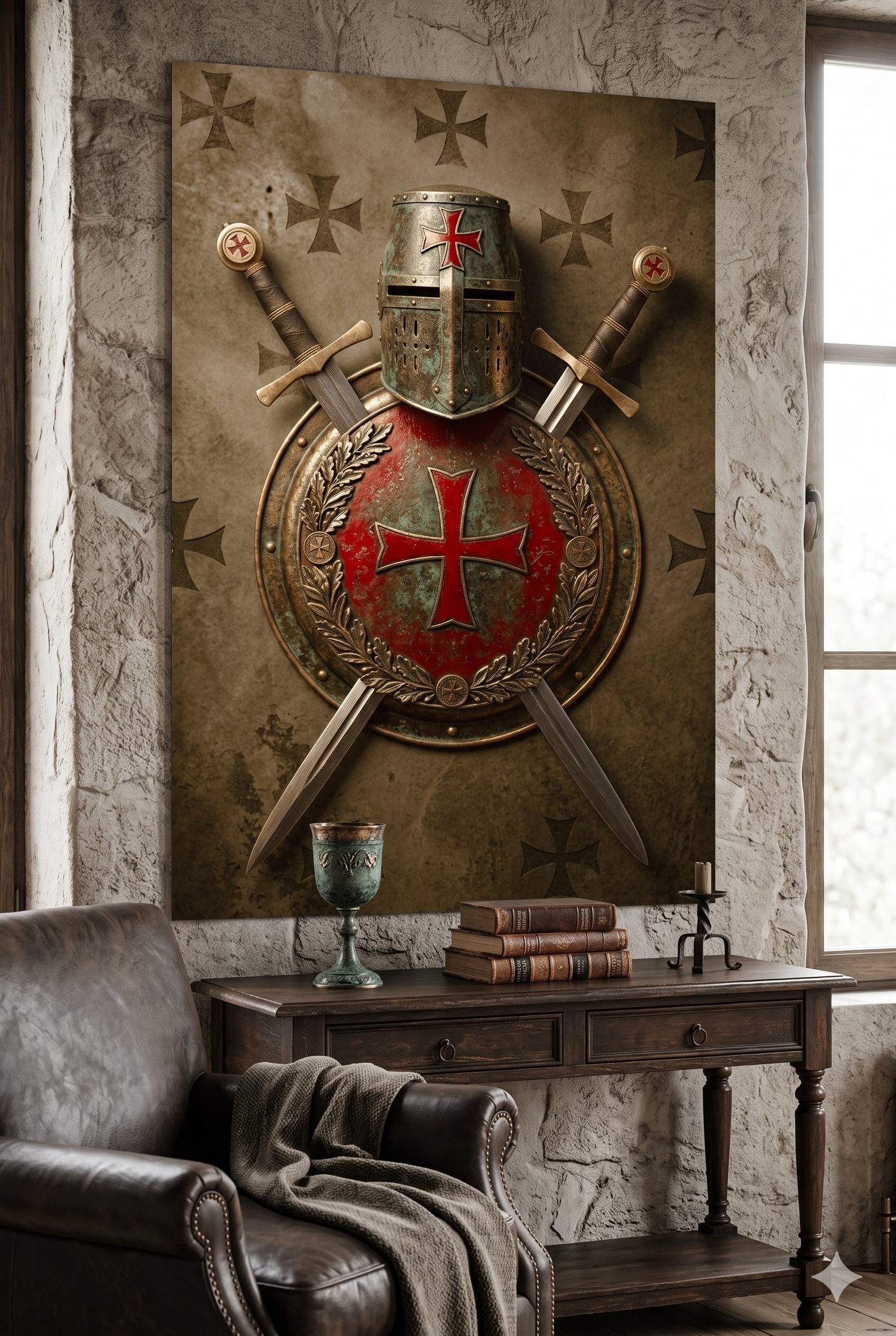Vintage Templar Knight Wall Art